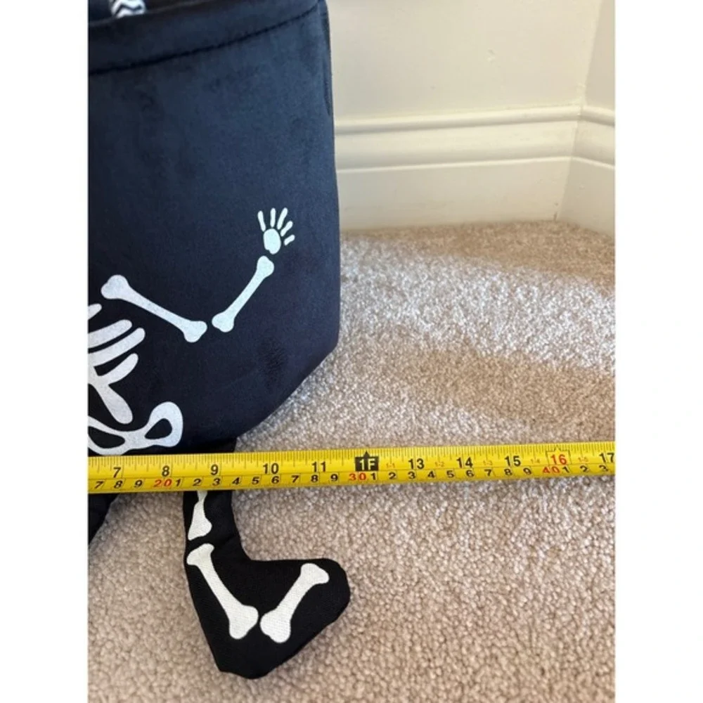 Halloween Skeleton Treat Bag Candy Pail‎ Bucket Basket Decor Black White